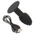 Black Velvet Twist - oplaadbare siliconen anale vibrator (zwart)