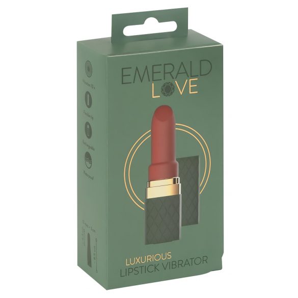 Emerald Love - oplaadbare, waterdichte lipstick vibrator (rood)