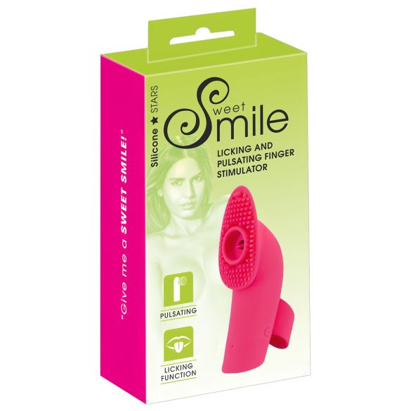 SMILE Licking - luchtdruk- en tongvingervibrator (roze)