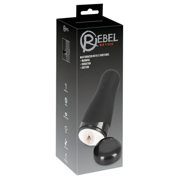 Rebel 3 functies - oplaadbare, verwarmde kunstvagina masturbator