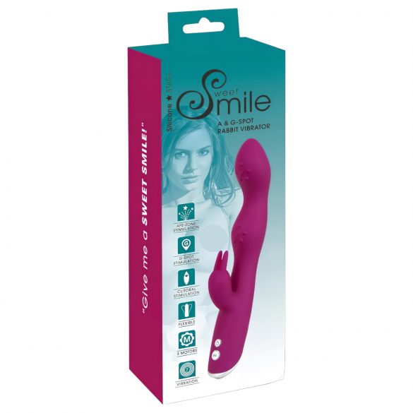 SMILE - flexibele vibrator met clitorisstimulator voor A- en G-spot (paars)