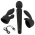 Ya Clit Wand - oplaadbare massagerende vibrator set (zwart)