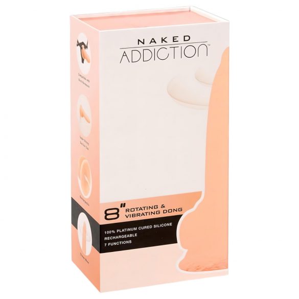 Naked Addiction Rotating 8 - roterende vibrator (20 cm) - naturel