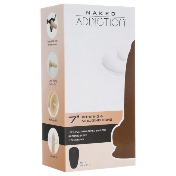 Naakte Verslaving Roterende 7 - oplaadbare, draaiende vibrator (18 cm) - huidkleurig