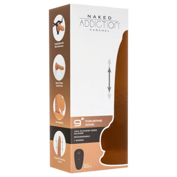 Naked Addiction Thrusting 9 - Radio, Stotende Vibrator - Donker (23cm)