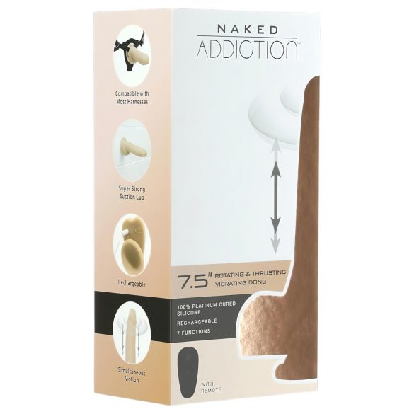 Naked Addiction Thrusting 7,5 - stotende vibrator (19 cm) - natuurlijk