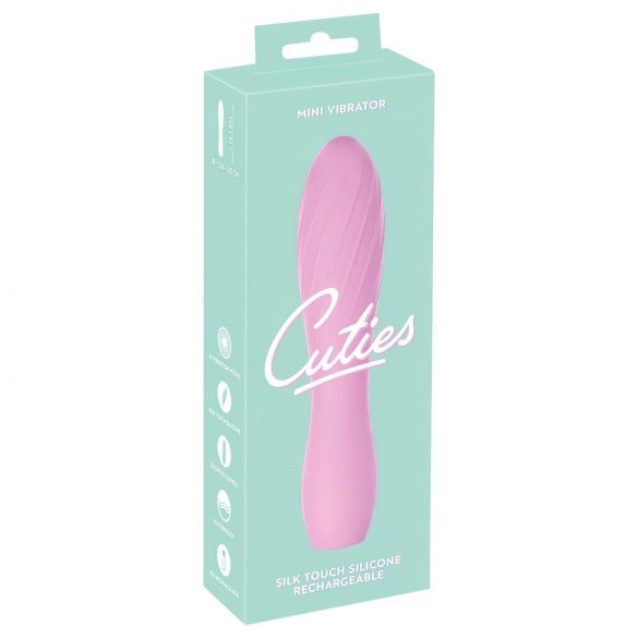 Cuties Mini 3 - oplaadbare, waterdichte, geribbelde vibrator (roze)