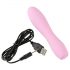 Cuties Mini 3 - oplaadbare, waterdichte, geribbelde vibrator (roze)