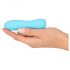 Cuties Mini 3 - oplaadbare, waterdichte, geribbelde vibrator (turquoise)