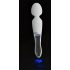 Liaison Wand - oplaadbare siliconen-glazen vibrator met LED-verlichting (transparant-wit)