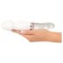 Liaison Wand - oplaadbare siliconen-glazen vibrator met LED-verlichting (transparant-wit)