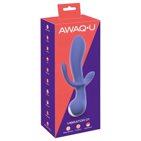 AWAQ.U 1 – oplaadbare, drievoudige vibrator (paars)