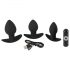 Black Velvet - oplaadbare anale vibrator set - 3-delig (zwart)