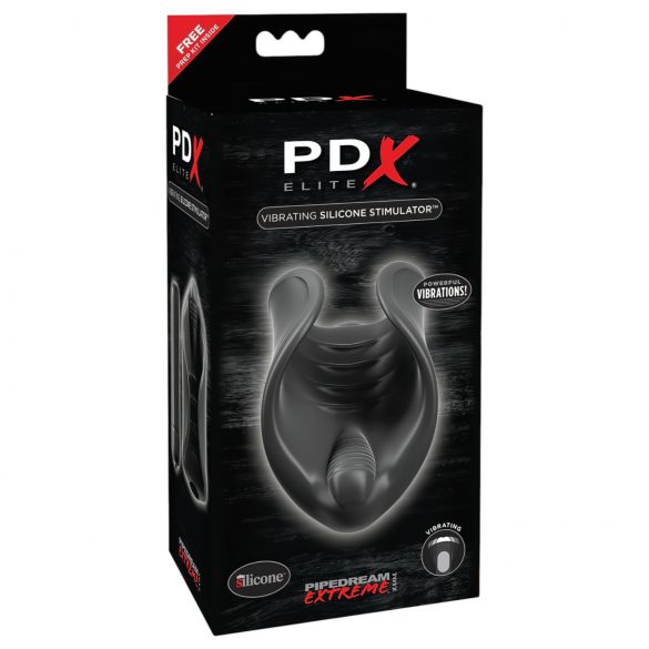 PDX Elite - silicone penisvibrator (zwart)