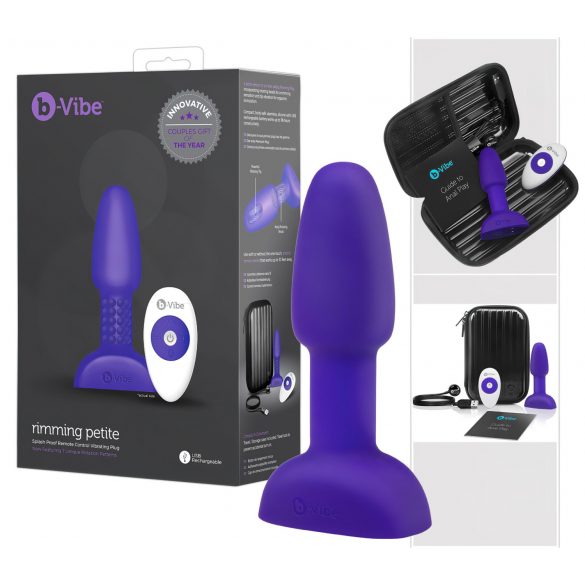 b-Vibe Rimming - stimulateur anal à perles rotatives (violet)