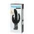 Happyrabbit Triple - oplaadbare vibrator met clitoris- en anaalarm (zwart)