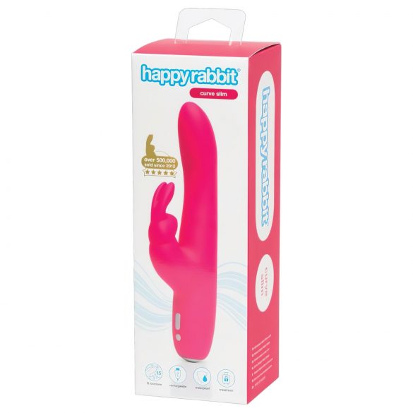 HappyRabbit Curve Slim - waterdichte, oplaadbare clitorisstimulator (roze)