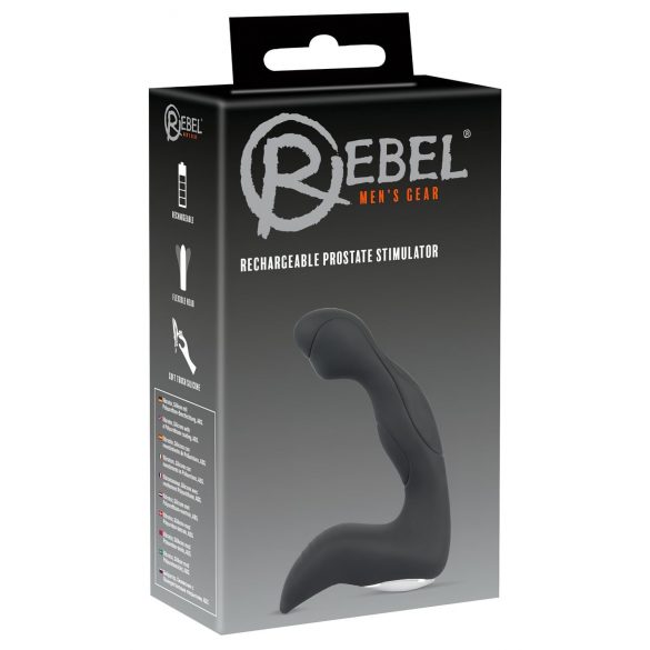 Rebel - oplaadbare, beginnende, golvende prostaat vibrator (zwart)