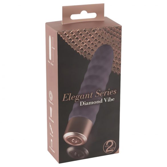 You2Toys Elegant Diamant - oplaadbare staafvibrator (donkerpaars)