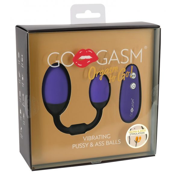 GoGasm Pussy & Ass - vibrerend ei duo (paars-zwart)