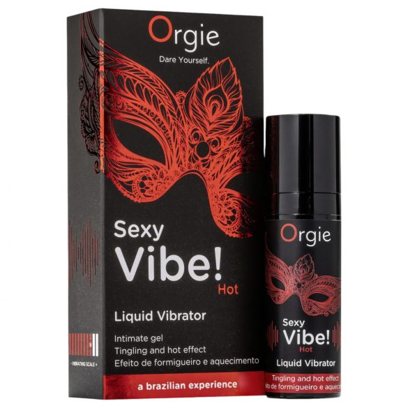 Orgie Sexy Vibe HOT - aardbei, verwarmend vloeibare vibrator (15ml)