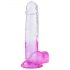 Sunfo - dildo met zuignap en realistische testikels - 22cm (transparant-paars)