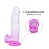 Sunfo - dildo met zuignap en realistische testikels - 22cm (transparant-paars)