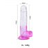 Sunfo - dildo met zuignap en realistische testikels - 22cm (transparant-paars)