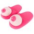 Roze pluche pantoffels - borstvormig