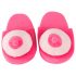 Roze pluche pantoffels - borstvormig