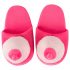 Roze pluche pantoffels - borstvormig