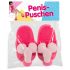 Roze pluche pantoffels - piemel vorm