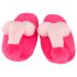 Roze pluche pantoffels - piemel vorm