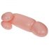 Haantjesgevecht - opblaasbare strap-on penis (naturel)