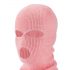 Roze gebreide balaclava met 3 openingen