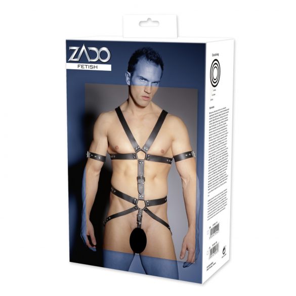 ZADO - Harnais Corporel en Cuir avec Lanières pour Hommes - L/XL