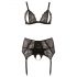 Cottelli Grande Taille - Trio de lingerie en dentelle (noir) - XXL