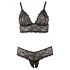 Cottelli Taille Plus - ensemble soutien-gorge en dentelle fine (noir)