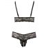 Cottelli Taille Plus - ensemble soutien-gorge en dentelle fine (noir) - XXXL