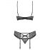 Obsessive 818-SEG-1 - Strass en Kant Lingerie Set (Zwart) - L/XL