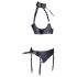 Cottelli Bondage - Ensemble soutien-gorge brillant avec menottes (noir) - M