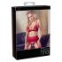 Abierta Fina - glinsterende lingerieset met ketting (rood)