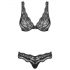 Obsessive Luvae - bloemen, strass beha set (zwart)