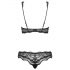 Obsessive Luvae - bloemen, strass beha set (zwart)