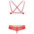 Obsessive 860-SET-3 - rozen kanten bh-set (rood)