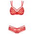 Obsessive 860-SET-3 - rozen kanten bh-set (rood) - L/XL