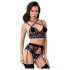 Abierta Fina - kanten lingerie trio (zwart)