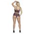 Cottelli Grande Taille - Ensemble de Soutien-Gorge Fleuri (Noir-Violet) - 3XL/4XL