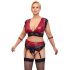 Cottelli Bondage Grande Taille - ensemble soutien-gorge dentelle (rouge-noir)