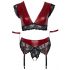 Cottelli Bondage Grande Taille - ensemble soutien-gorge dentelle (rouge-noir)